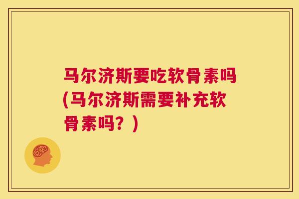 马尔济斯要吃软骨素吗(马尔济斯需要补充软骨素吗？)