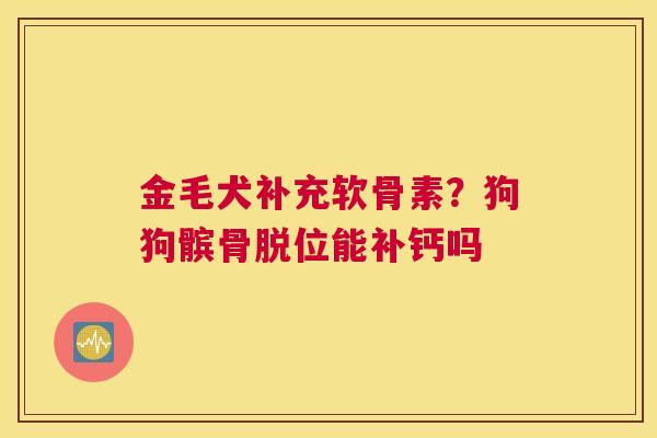 金毛犬补充软骨素？狗狗髌骨脱位能补钙吗