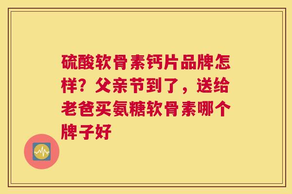 硫酸软骨素钙片品牌怎样？父亲节到了，送给老爸买氨糖软骨素哪个牌子好