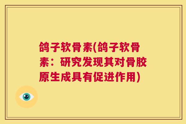 鸽子软骨素(鸽子软骨素:研究发现其对骨胶原生成具有促进作用) 鸽子软骨素(鸽子软骨素:研究发现其对骨胶原生成具有促进作用)