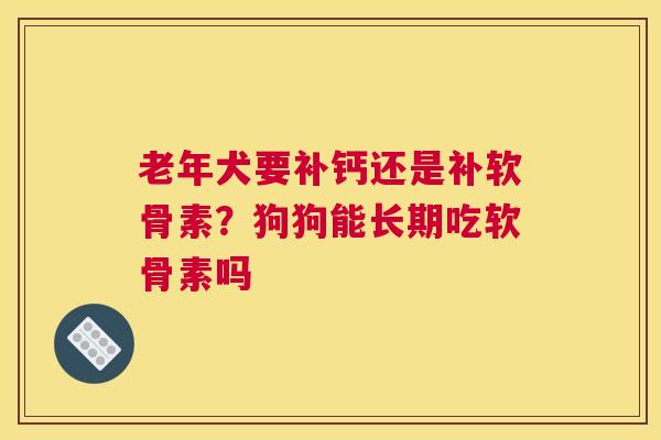 老年犬要补钙还是补软骨素？狗狗能长期吃软骨素吗