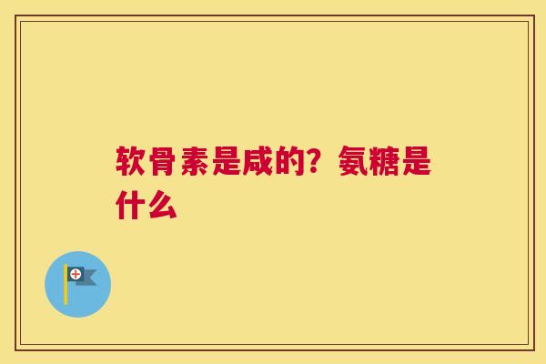 软骨素是咸的？氨糖是什么