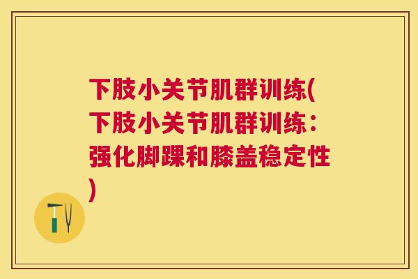 下肢小关节肌群训练(下肢小关节肌群训练：强化脚踝和膝盖稳定性)