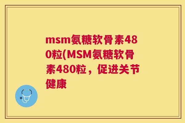 msm氨糖软骨素480粒(MSM氨糖软骨素480粒,促进关节健康 msm氨糖软骨素480粒(MSM氨糖软骨素480粒,促进关节健康