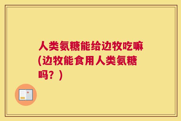 人类氨糖能给边牧吃嘛(边牧能食用人类氨糖吗？)