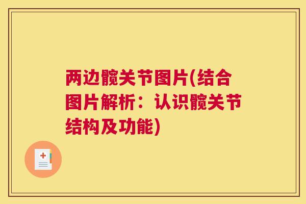 两边髋关节图片(结合图片解析：认识髋关节结构及功能)