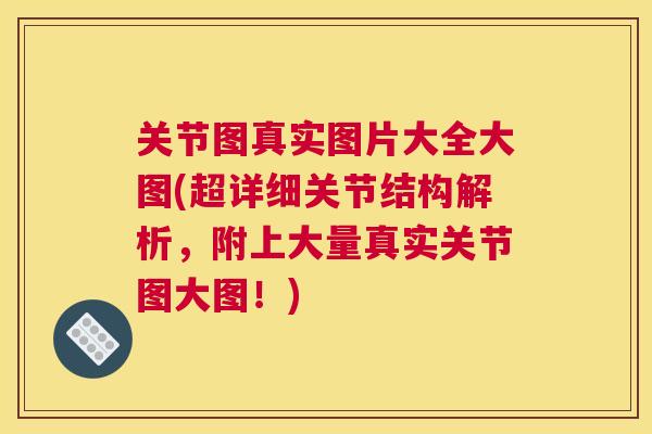 关节图真实图片大全大图(超详细关节结构解析，附上大量真实关节图大图！)
