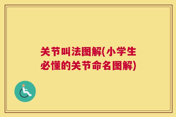 关节叫法图解(小学生必懂的关节命名图解)