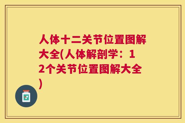 人体十二关节位置图解大全(人体解剖学：12个关节位置图解大全)