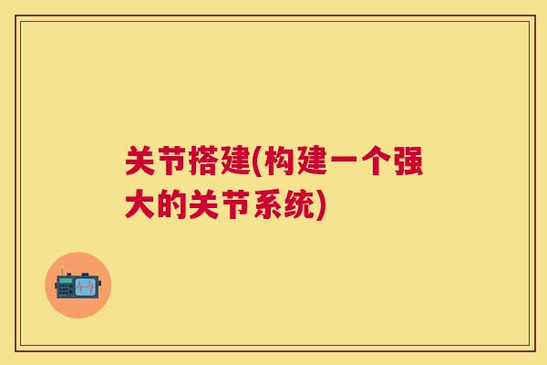 关节搭建(构建一个强大的关节系统)