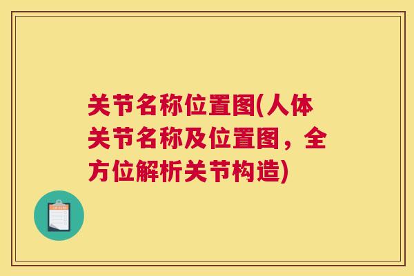 关节名称位置图(人体关节名称及位置图，全方位解析关节构造)