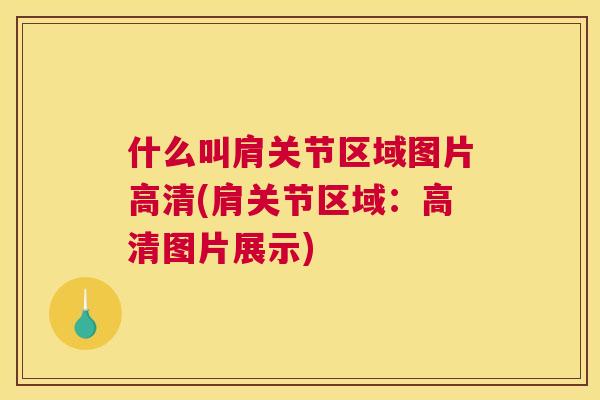 什么叫肩关节区域图片高清(肩关节区域：高清图片展示)