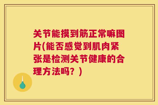 关节能摸到筋正常嘛图片(能否感觉到肌肉紧张是检测关节健康的合理方法吗？)