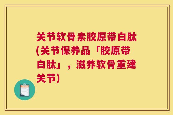 关节软骨素胶原带白肽(关节保养品「胶原带白肽」，滋养软骨重建关节)