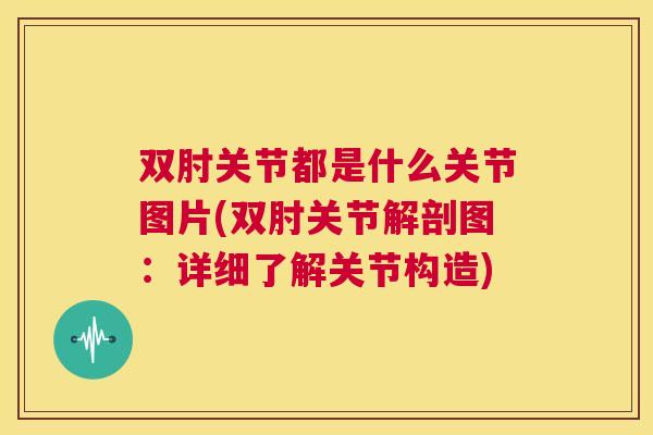 双肘关节都是什么关节图片(双肘关节解剖图：详细了解关节构造)