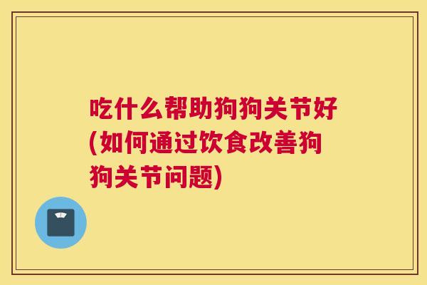 吃什么帮助狗狗关节好(如何通过饮食改善狗狗关节问题)