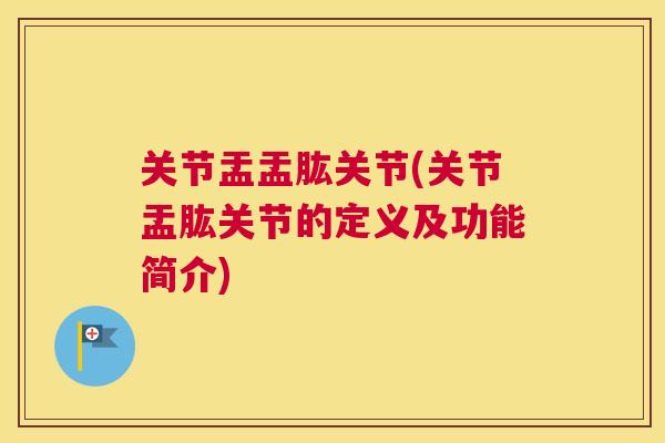 关节盂盂肱关节(关节盂肱关节的定义及功能简介)