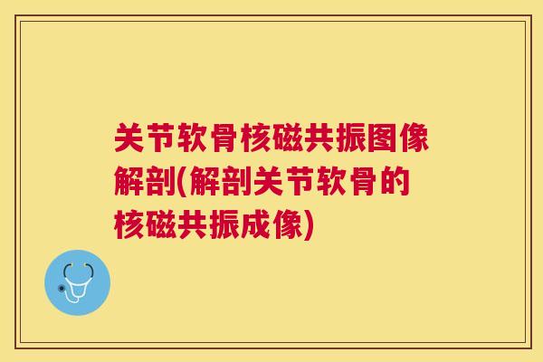 关节软骨核磁共振图像解剖(解剖关节软骨的核磁共振成像)