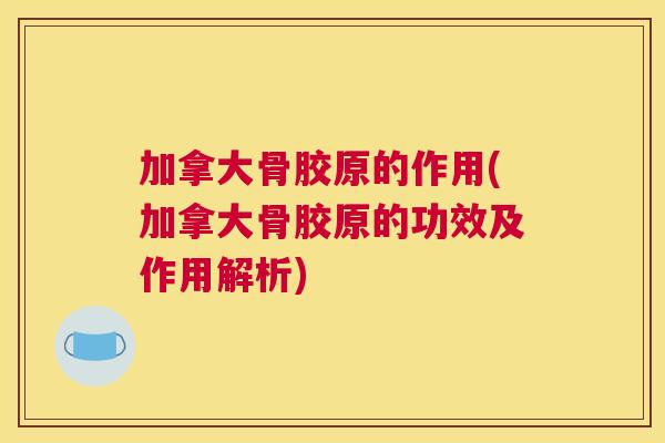 加拿大骨胶原的作用(加拿大骨胶原的功效及作用解析)