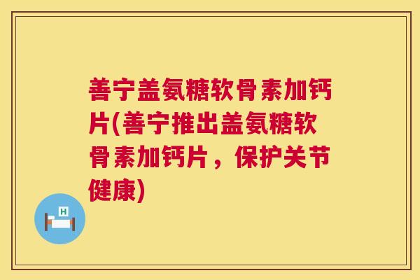 善宁盖氨糖软骨素加钙片(善宁推出盖氨糖软骨素加钙片，保护关节健康)