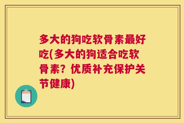 多大的狗吃软骨素最好吃(多大的狗适合吃软骨素？优质补充保护关节健康)