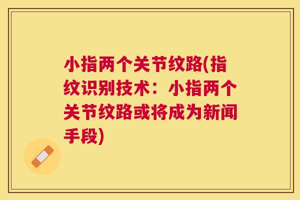 小指两个关节纹路(指纹识别技术：小指两个关节纹路或将成为新闻手段)