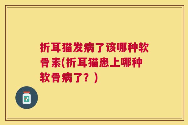 折耳猫发病了该哪种软骨素(折耳猫患上哪种软骨病了？)