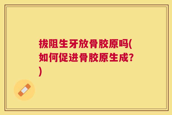 拔阻生牙放骨胶原吗(如何促进骨胶原生成？)