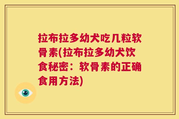 拉布拉多幼犬吃几粒软骨素(拉布拉多幼犬饮食秘密：软骨素的正确食用方法)