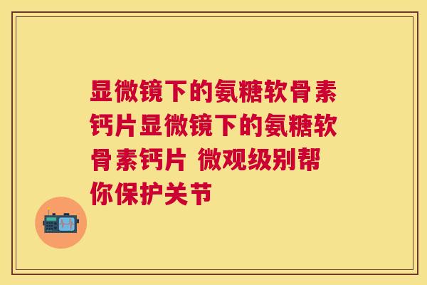 显微镜下的氨糖软骨素钙片显微镜下的氨糖软骨素钙片 微观级别帮你保护关节