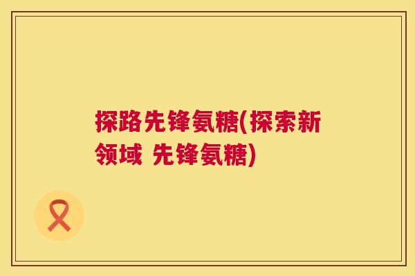 探路先锋氨糖(探索新领域 先锋氨糖)
