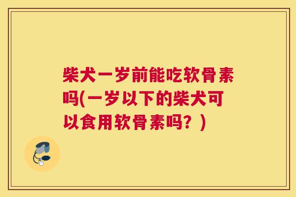 柴犬一岁前能吃软骨素吗(一岁以下的柴犬可以食用软骨素吗？)