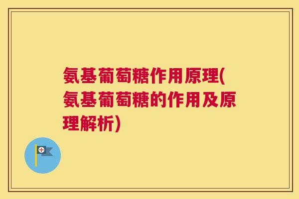 氨基葡萄糖作用原理(氨基葡萄糖的作用及原理解析)