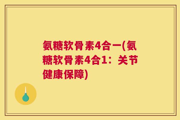 氨糖软骨素4合一(氨糖软骨素4合1：关节健康保障)