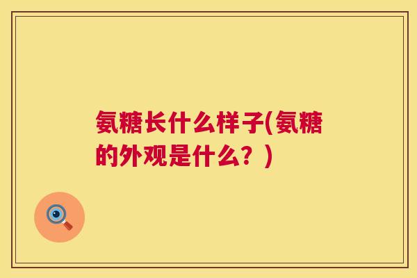氨糖长什么样子(氨糖的外观是什么？)
