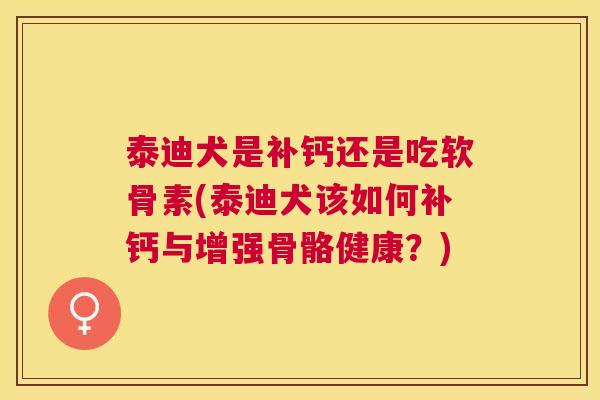 泰迪犬是补钙还是吃软骨素(泰迪犬该如何补钙与增强骨骼健康？)