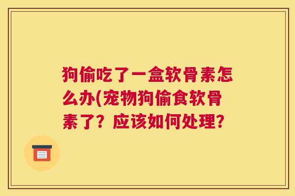 狗偷吃了一盒软骨素怎么办(宠物狗偷食软骨素了？应该如何处理？