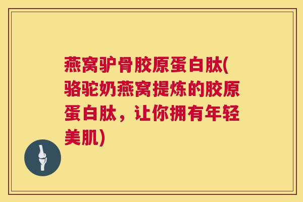 燕窝驴骨胶原蛋白肽(骆驼奶燕窝提炼的胶原蛋白肽，让你拥有年轻美肌)