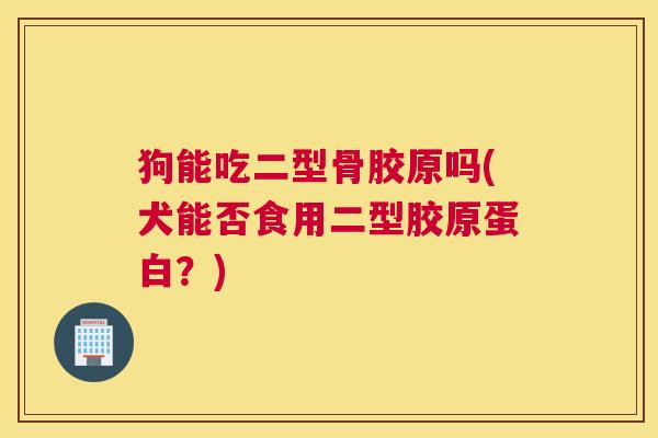 狗能吃二型骨胶原吗(犬能否食用二型胶原蛋白？)