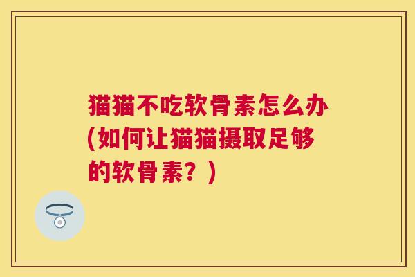 猫猫不吃软骨素怎么办(如何让猫猫摄取足够的软骨素？)