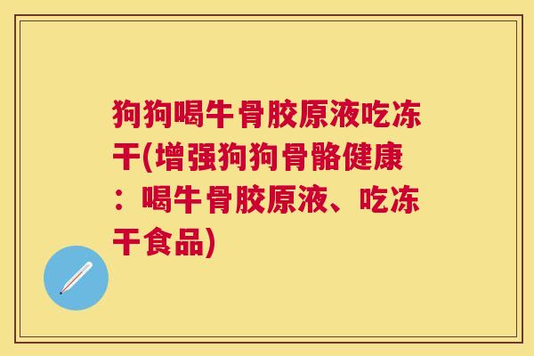 狗狗喝牛骨胶原液吃冻干(增强狗狗骨骼健康：喝牛骨胶原液、吃冻干食品)