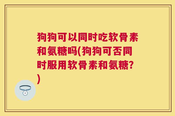 狗狗可以同时吃软骨素和氨糖吗(狗狗可否同时服用软骨素和氨糖？)