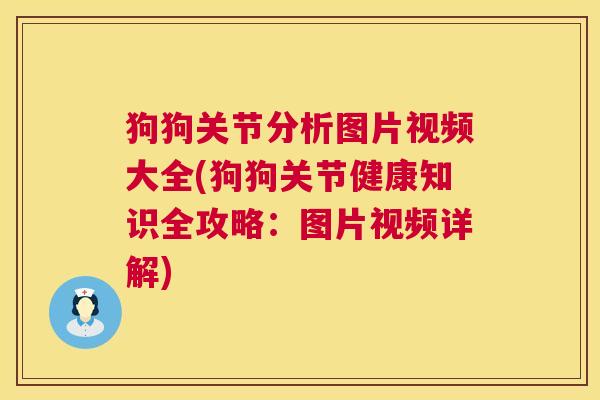 狗狗关节分析图片视频大全(狗狗关节健康知识全攻略：图片视频详解)