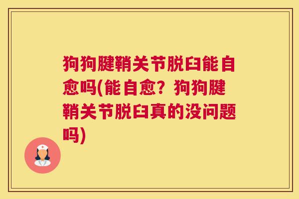 狗狗腱鞘关节脱臼能自愈吗(能自愈？狗狗腱鞘关节脱臼真的没问题吗)