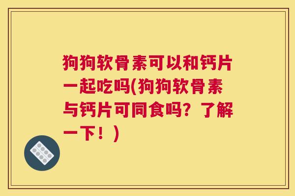 狗狗软骨素可以和钙片一起吃吗(狗狗软骨素与钙片可同食吗？了解一下！)