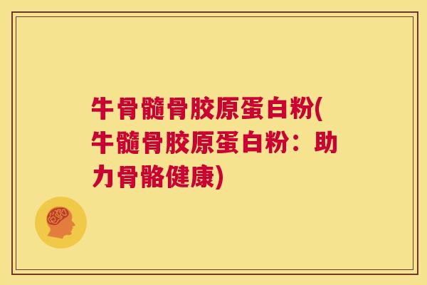 牛骨髓骨胶原蛋白粉(牛髓骨胶原蛋白粉：助力骨骼健康)