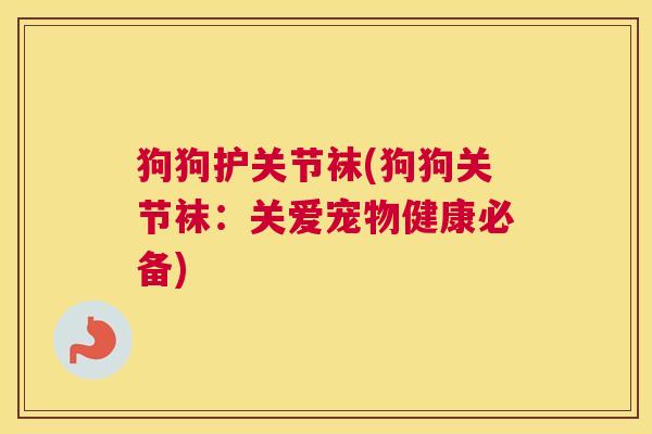 狗狗护关节袜(狗狗关节袜：关爱宠物健康必备)