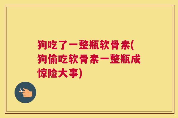 狗吃了一整瓶软骨素(狗偷吃软骨素一整瓶成惊险大事)