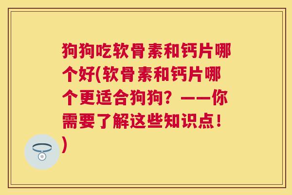 狗狗吃软骨素和钙片哪个好(软骨素和钙片哪个更适合狗狗？——你需要了解这些知识点！)