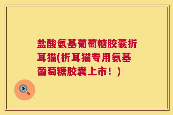 盐酸氨基葡萄糖胶囊折耳猫(折耳猫专用氨基葡萄糖胶囊上市！)
